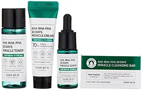 Kosmetikos rinkinys SOME BY MI AHA-BHA-PHA 30 DAYS MIRACLE STARTER KIT [Cleansing Bar 30g, Toneris 30ml, Serum 10ml, Kreminis 20g]