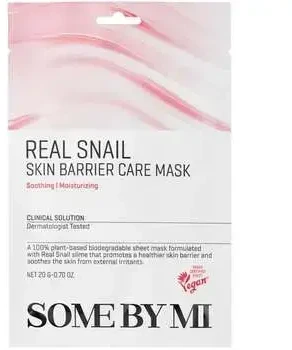 „Some By Mi Real Snail Skin Barrier Care Mask“ veido kaukė, 20 g