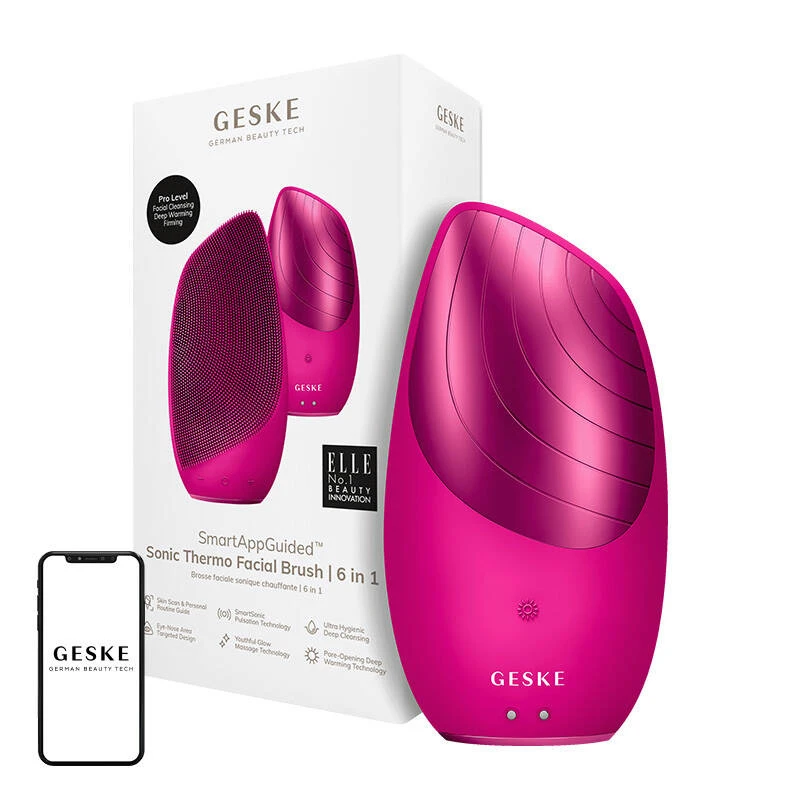 Geske „Sonic Thermo Facial 6 in 1“ veido šveitiklis su programėle (rausvai raudonas)