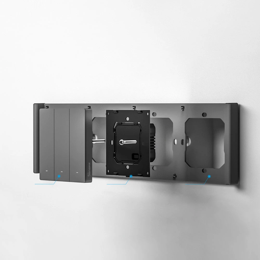 SONOFF M5 1 klaviško sieninis jungiklis 80mm pločio M5-1C-80