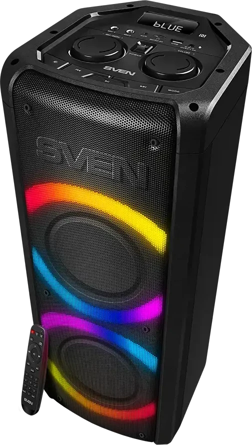 Speaker SVEN PS-710, juodas (100W, TWS, Bluetooth, FM, USB, Micro SD, LED-display, 4400mA*h)