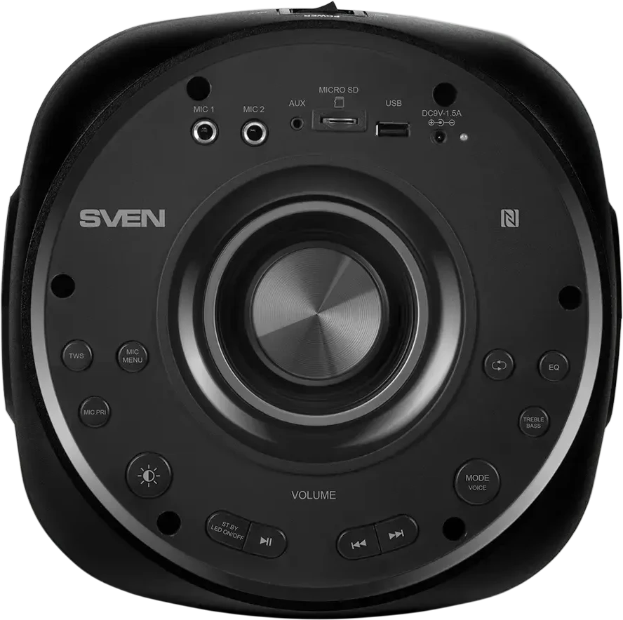 Speaker SVEN PS-770, juodas (100W, TWS, Bluetooth, FM, USB, Micro SD, LED-display, 4400mA*h)