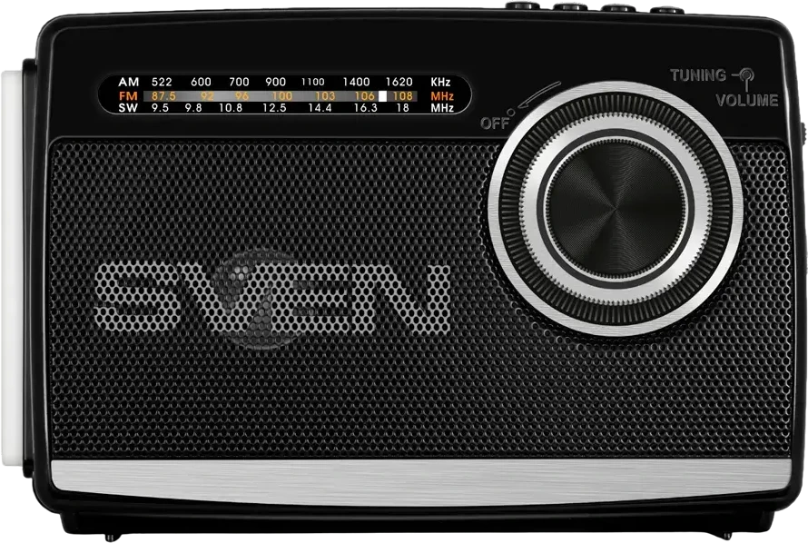 Garsiakalbis SVEN SRP-155, juodas (3W, Bluetooth, FM/AM/SW, USB, Micro SD, žibintuvėlis, baterija)