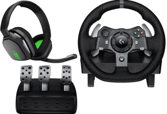 Komplektas: žaidimų vairas Logitech G920 + Ausinės ASTRO A10 Baltas (Skirta XBOX ir PC) 991-000487
