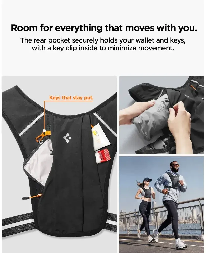 Dėklas Spigen A720 Dynamic Shield Running Vest (M-L) juodos spalvos