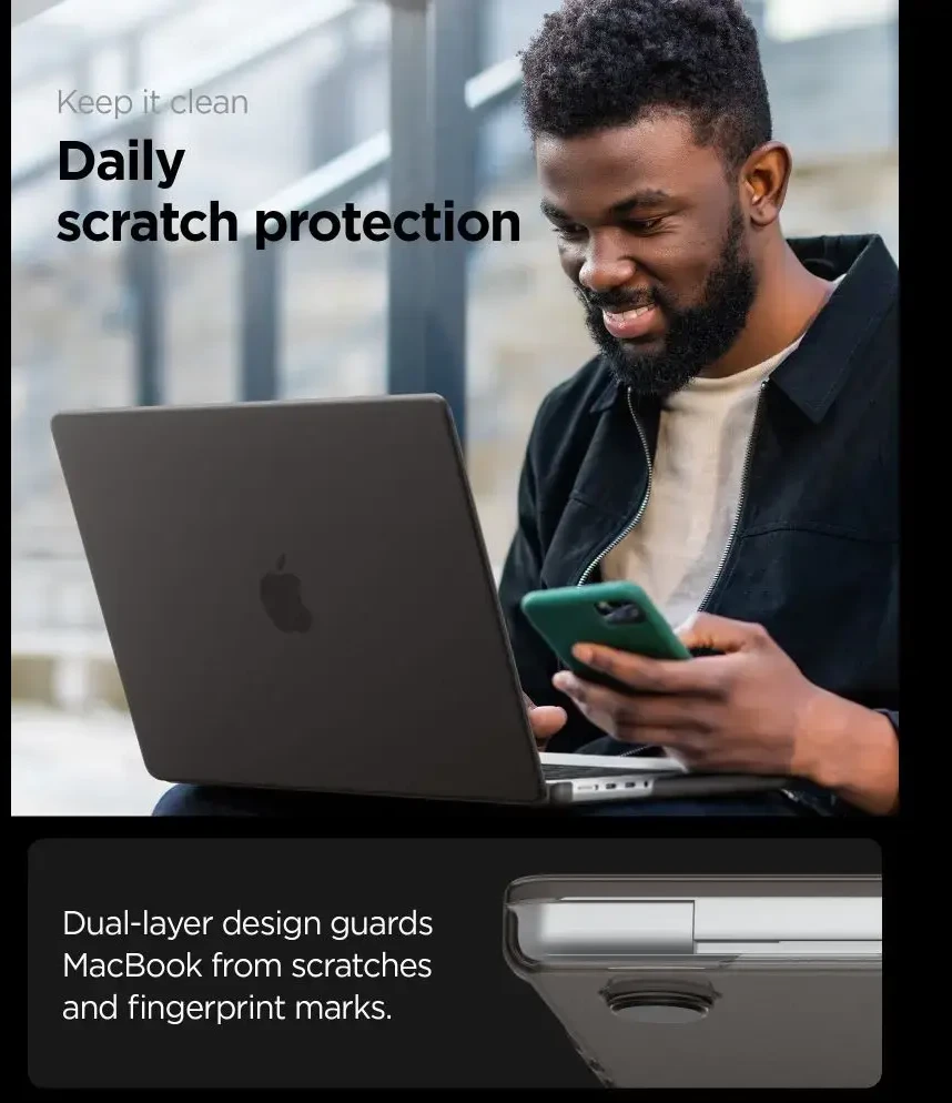 SPIGEN AIRSKIN MACBOOK PRO 14 M1-M5 PRO / M5 PRO MAX 2021-2026 FROST Juodas