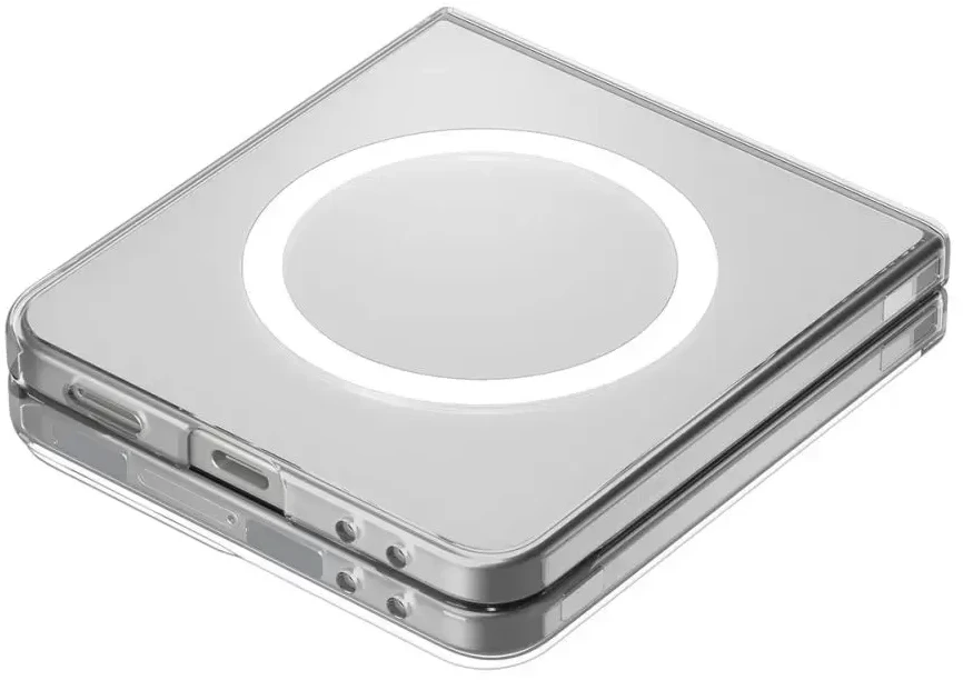 Dėklas Spigen AirSkin Mag MagSafe Samsung Galaxy Z Flip 7 Crystal skaidrus ir baltos spalvos
