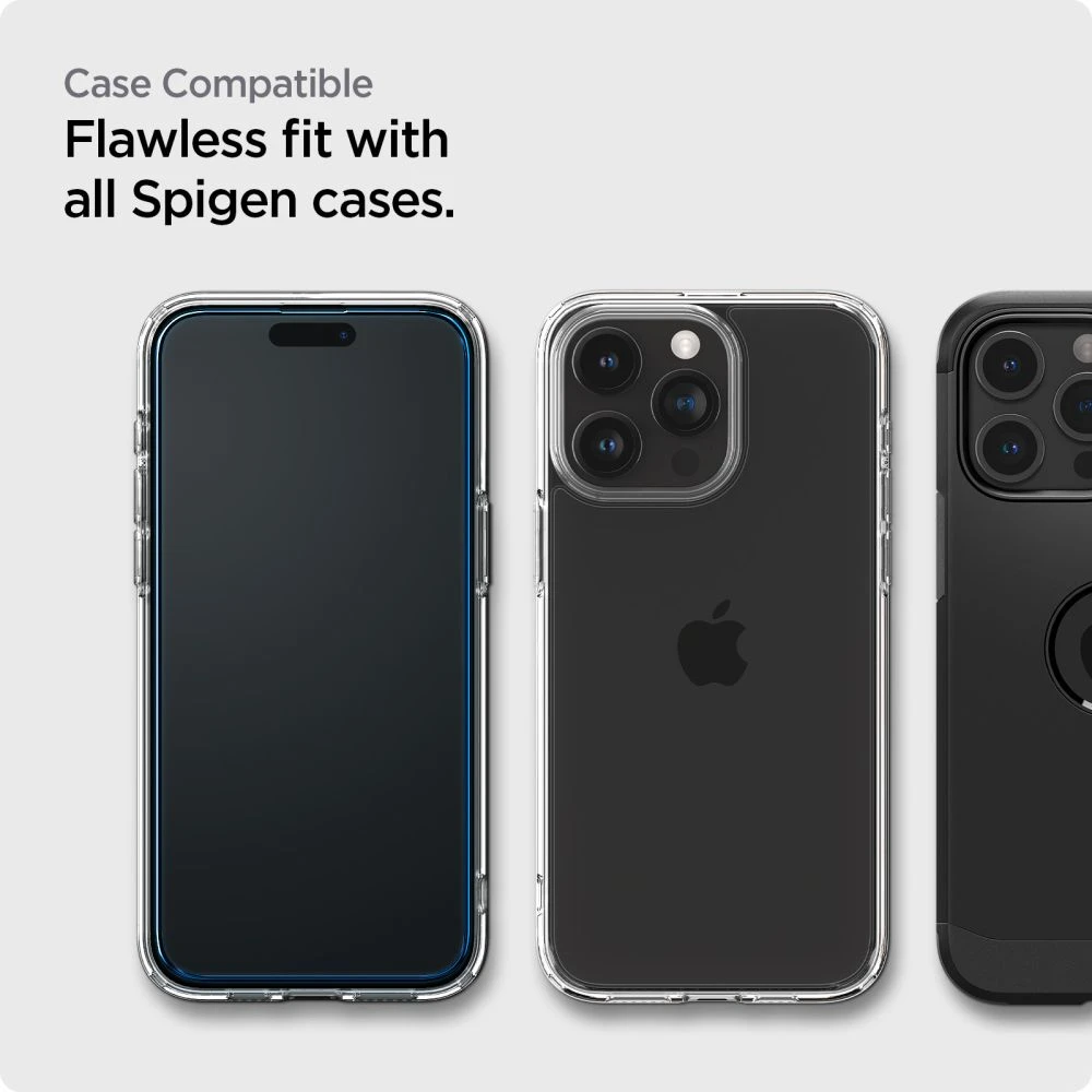 Apsauginis stiklas telefonui Apple iPhone 15 Pro Max Spigen ALM Glass FC 2-pack juodas