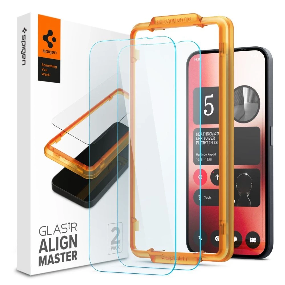 Spigen Alm Glas.TR 2 vnt. – Apsauginis stiklas skirtas Nothing Phone 2a / 2a Plus (Transparent)