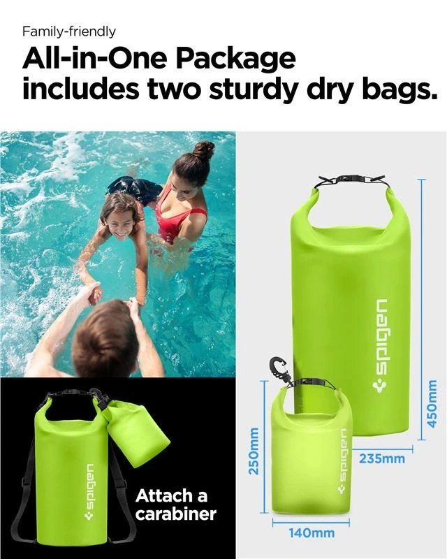 Spigen Aqua Shield Vandeniui atsparus sausas maišas 20L + 2L A630, kaktuso žalias