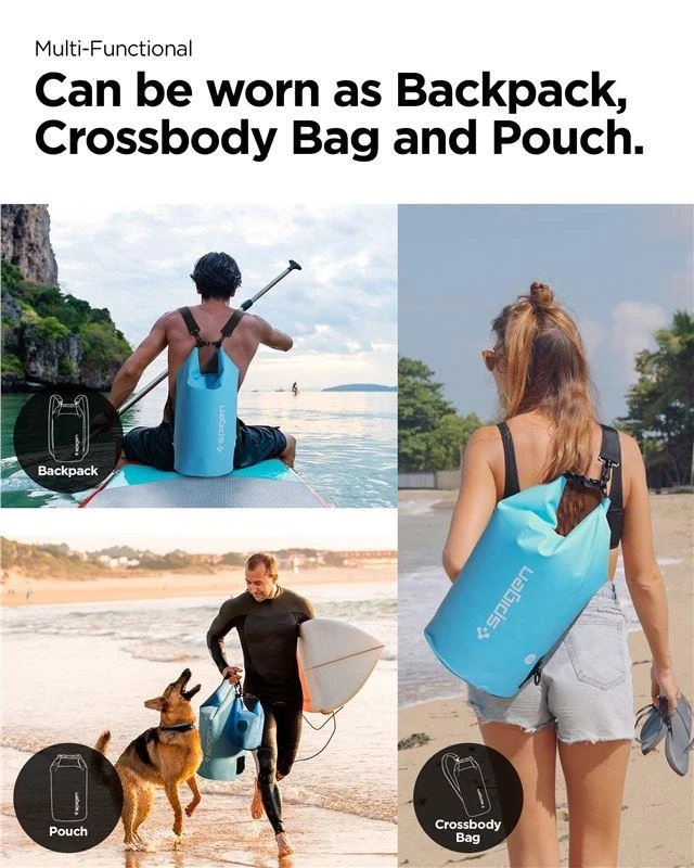 Spigen Aqua Shield Vandeniui atsparus džiovinimo maišas 20L + 2L A630, jūros mėlyna