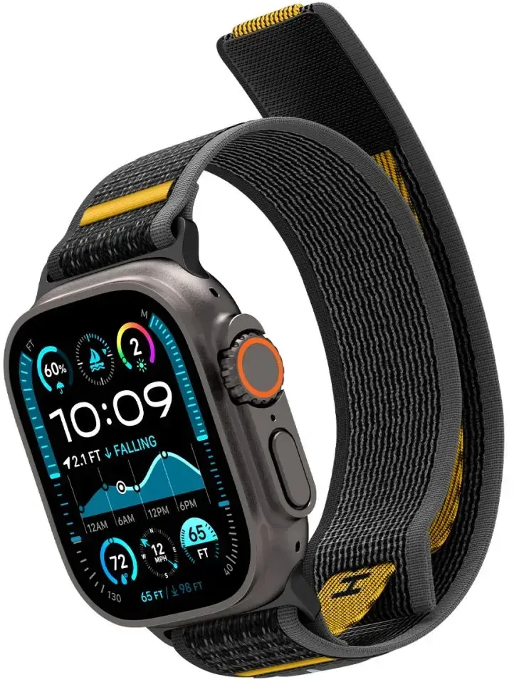 Juoda apyrankė Apple Watch 6 / 7 / 8 / 9 / 10 / SE / Ultra 1 / 2 ( 44 / 45 / 46 / 49 mm) laikrodžiui „Spigen Athlex Air”