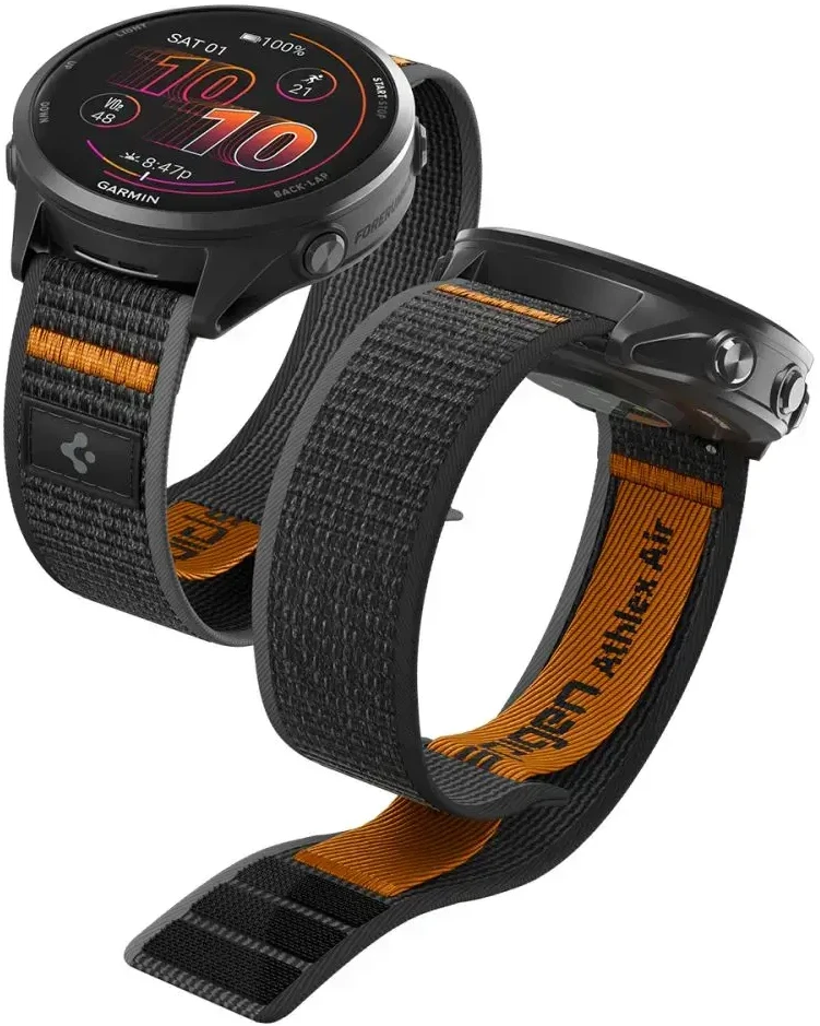 SPIGEN ATHLEX AIR GARMIN QUICK RELEASE 22 MM AKTYVUS Juodas/ORANŽINIS