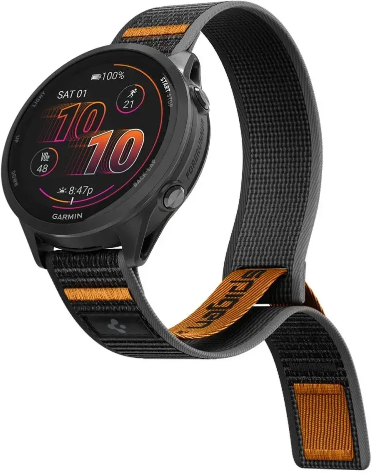 SPIGEN ATHLEX AIR GARMIN QUICK RELEASE 22 MM AKTYVUS Juodas/ORANŽINIS