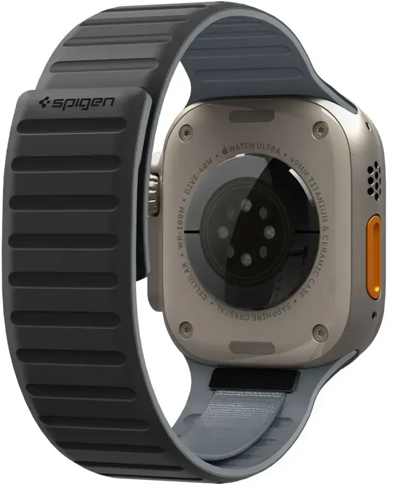 Spigen „Athlex Air M“ išmaniojo laikrodžio dėklas „Apple Watch“ 8/9/10/11/SE/Ultra (44/45/46/49 mm) | juoda/pilka
