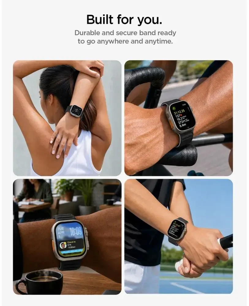 Spigen „Athlex Air M“ išmaniojo laikrodžio dėklas „Apple Watch“ 8/9/10/11/SE/Ultra (44/45/46/49 mm) | juoda/pilka
