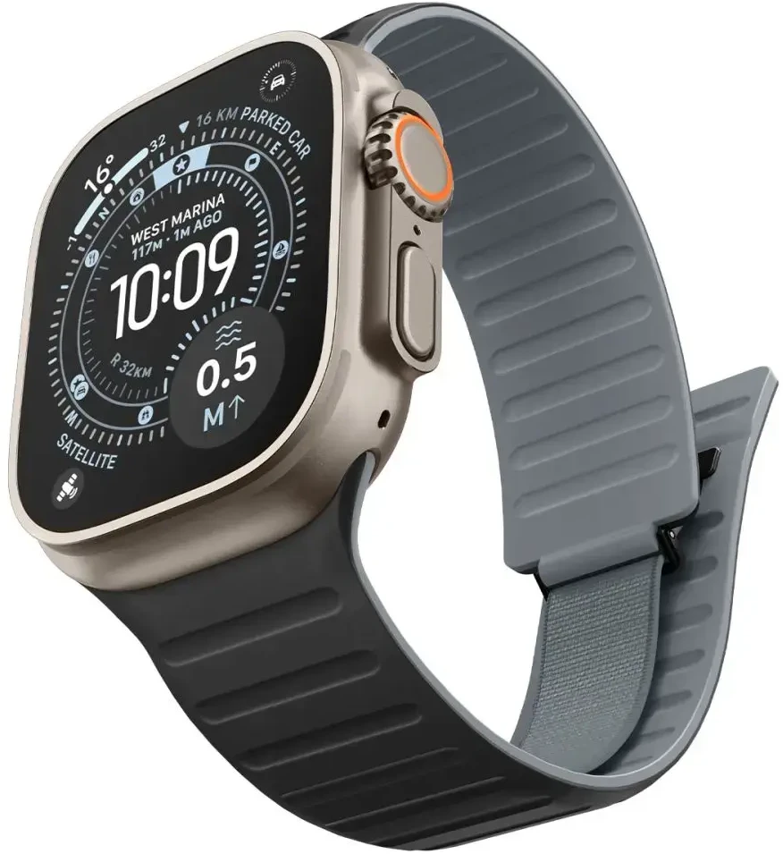 Spigen „Athlex Air M“ išmaniojo laikrodžio dėklas „Apple Watch“ 8/9/10/11/SE/Ultra (44/45/46/49 mm) | juoda/pilka