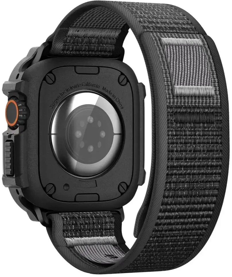 SPIGEN ATHLEX AIR + RUGGED ARMOR APPLE WATCH ULTRA 1 / 2 / 3 / 4 (49 MM) aktyvus juodas/pilkas