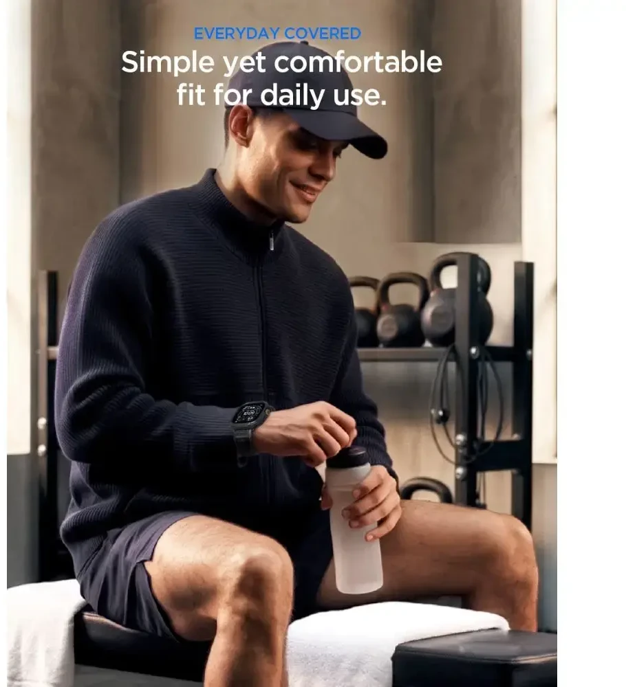 SPIGEN ATHLEX AIR + RUGGED ARMOR APPLE WATCH ULTRA 1 / 2 / 3 / 4 (49 MM) aktyvus juodas/pilkas