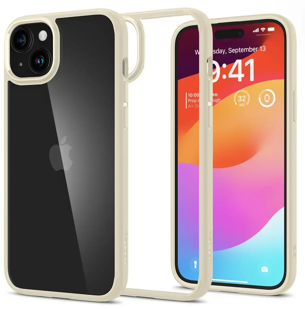 Dėklas Spigen Crystal Hybrid Apple iPhone 15 Plus – gelsvos spalvos