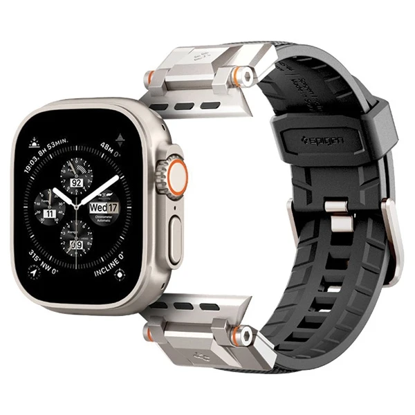 Dėklas Spigen Durapro Armor apyrankė skirta Apple Watch 4/5/6/7/8/9/SE/ Ultra (42/44/45/49 mm) – juodos spalvos