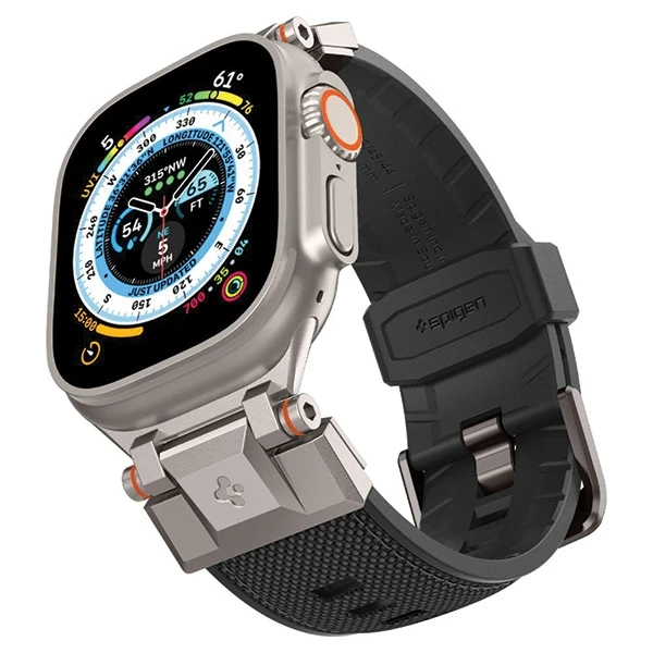 Dėklas Spigen Durapro Armor apyrankė skirta Apple Watch 4/5/6/7/8/9/SE/ Ultra (42/44/45/49 mm) – juodos spalvos