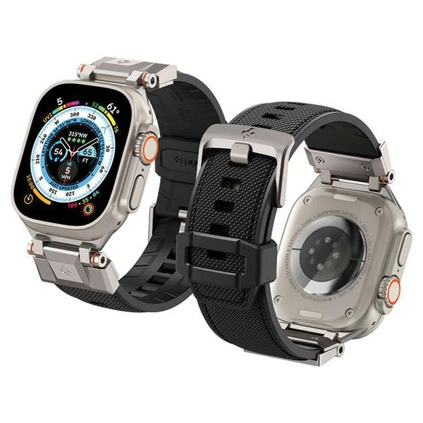 Dėklas Spigen Durapro Armor apyrankė skirta Apple Watch 4/5/6/7/8/9/SE/ Ultra (42/44/45/49 mm) – juodos spalvos