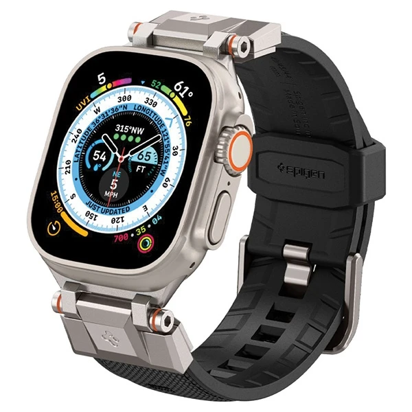 Dėklas Spigen Durapro Armor apyrankė skirta Apple Watch 4/5/6/7/8/9/SE/ Ultra (42/44/45/49 mm) – juodos spalvos