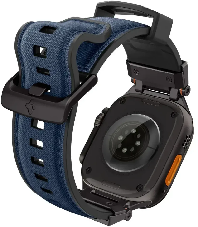 Spigen DuraPro Armor išmaniojo laikrodžio dirželis, skirtas Apple Watch 6/7/8/9/10/SE/Ultra 1/2 (44/45/46/49 mm) | Nailonas | tamsiai mėlyna
