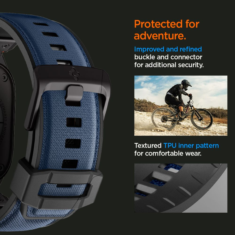 „Spigen DuraPro Armor“ dirželis, skirtas „Apple Watch 44 / 45 / 46 / 49 mm“ – tamsiai mėlynas Mėlyna