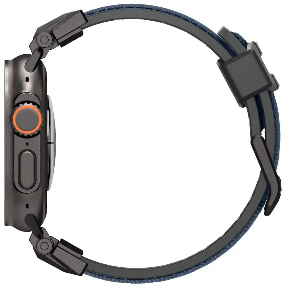 Spigen DuraPro Armor išmaniojo laikrodžio dirželis, skirtas Apple Watch 6/7/8/9/10/SE/Ultra 1/2 (44/45/46/49 mm) | Nailonas | tamsiai mėlyna