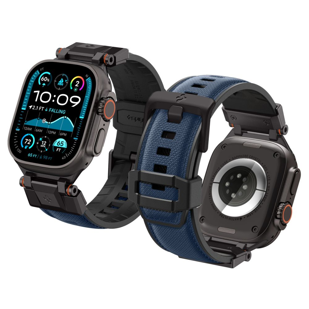 „Spigen DuraPro Armor“ dirželis, skirtas „Apple Watch 44 / 45 / 46 / 49 mm“ – tamsiai mėlynas Mėlyna