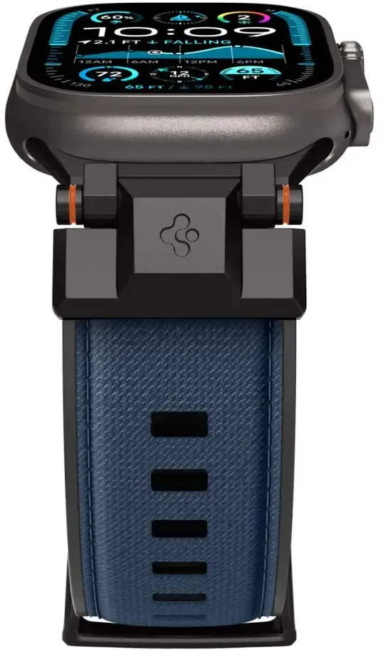 Spigen DuraPro Armor išmaniojo laikrodžio dirželis, skirtas Apple Watch 6/7/8/9/10/SE/Ultra 1/2 (44/45/46/49 mm) | Nailonas | tamsiai mėlyna