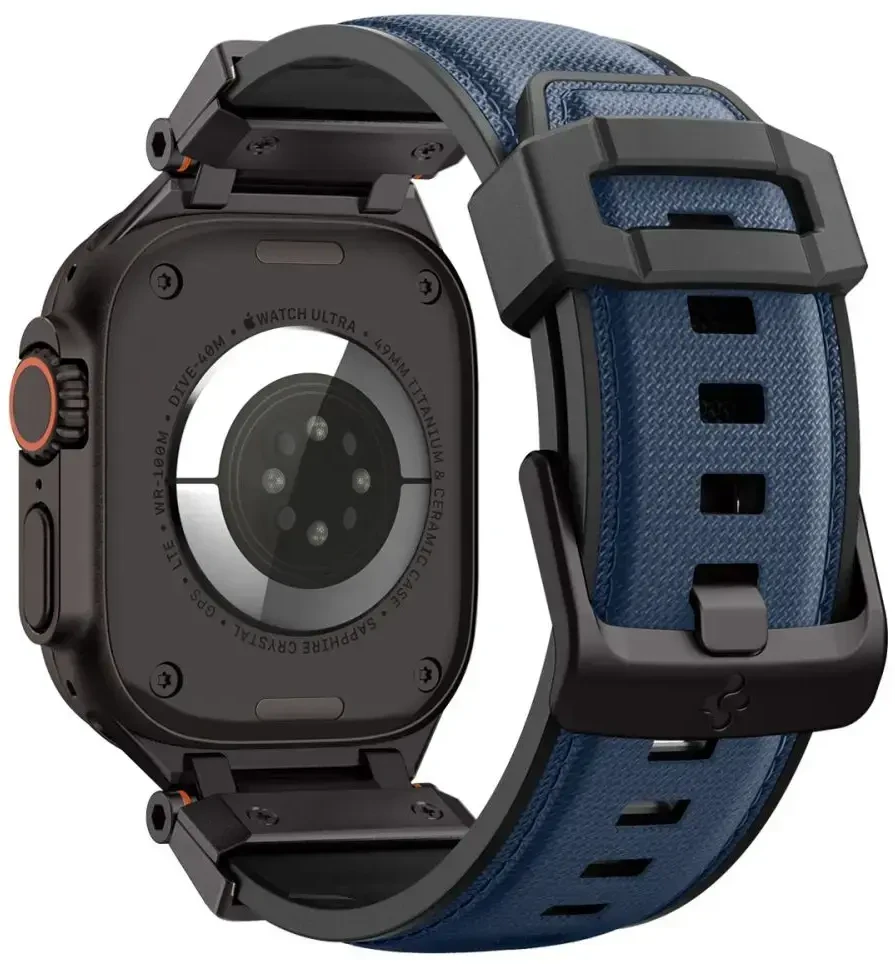 Spigen DuraPro Armor išmaniojo laikrodžio dirželis, skirtas Apple Watch 6/7/8/9/10/SE/Ultra 1/2 (44/45/46/49 mm) | Nailonas | tamsiai mėlyna