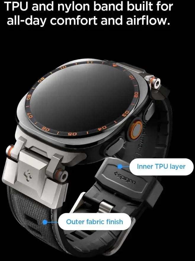Spigen Durapro Armor Band do Samsung Galaxy Watch Ultra 1 / 2 2024-2026 (47mm) Juodas