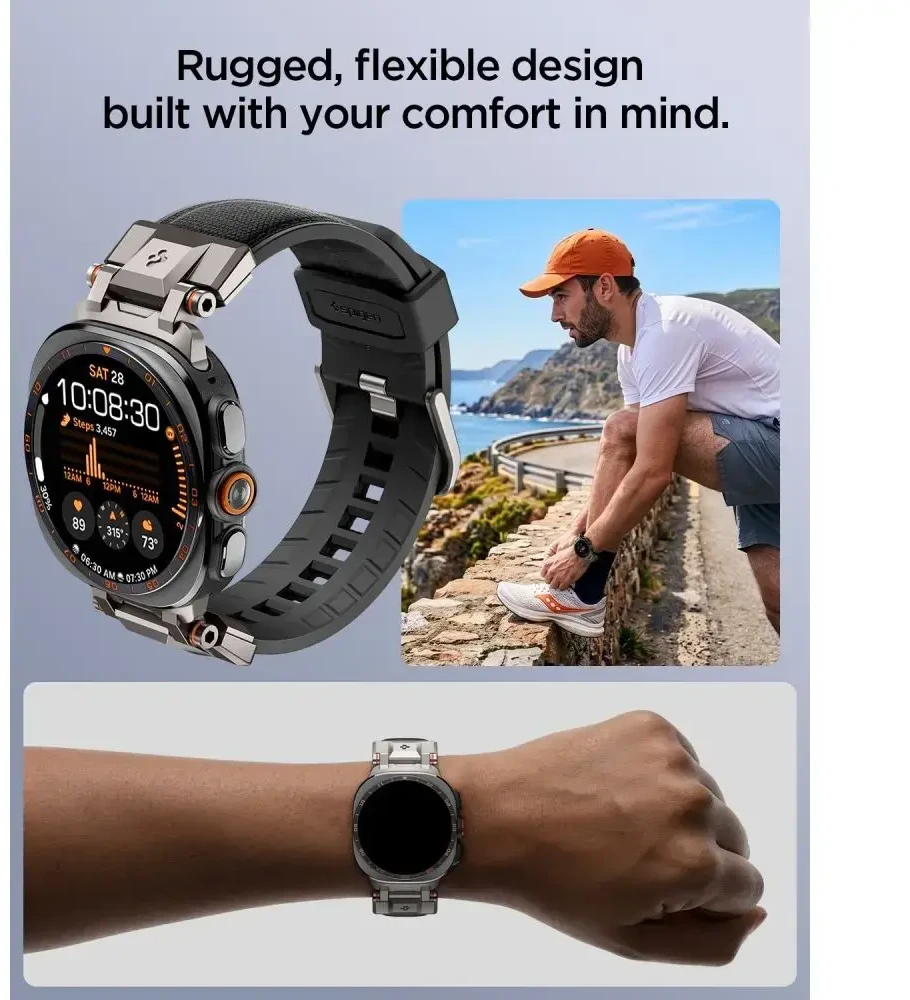 Spigen Durapro Armor Band do Samsung Galaxy Watch Ultra 1 / 2 2024-2026 (47mm) Juodas