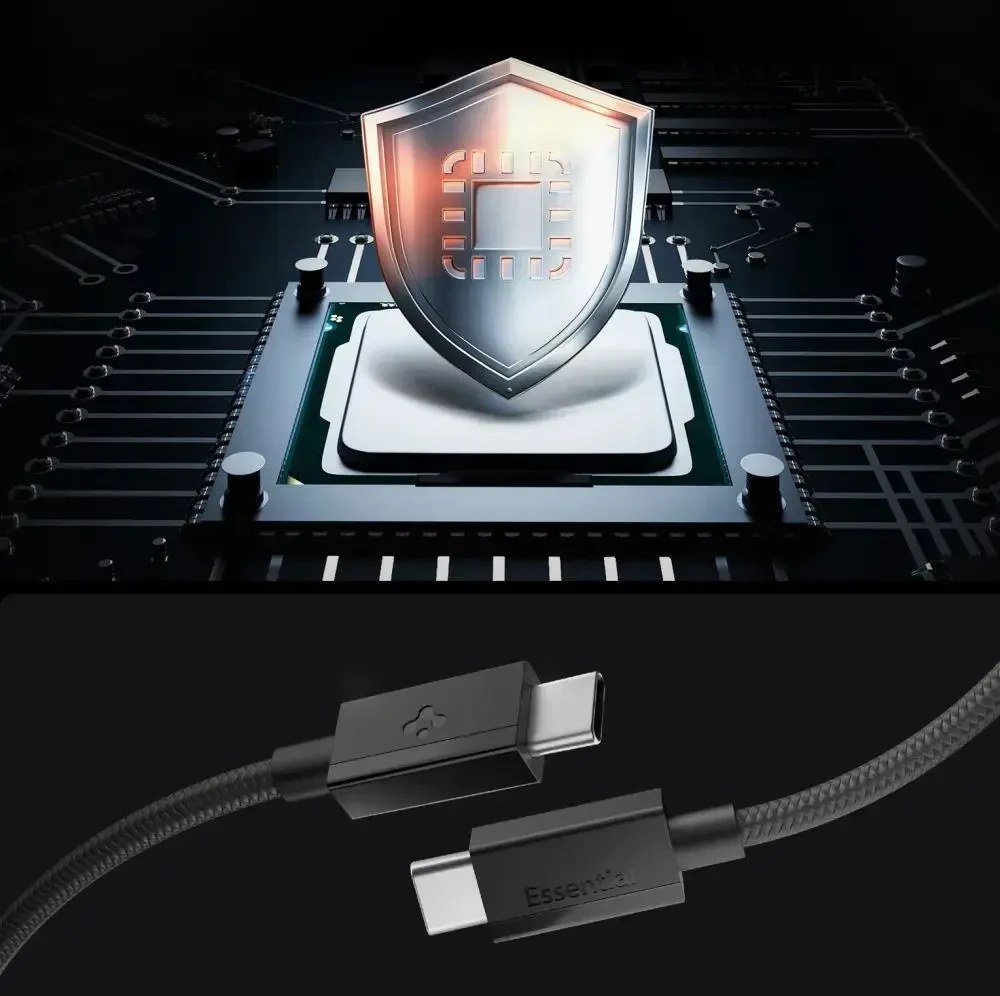 SPIGEN EB6015CC ESSENTIAL TYPE-C KABELIS 60W 150CM Juodas