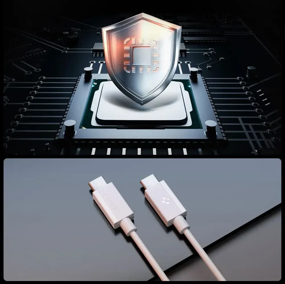 Spigen EB6020CC duomenų perdavimo ir įkrovimo kabelis | USB-C į USB-C | 60 W | 2 m | balta