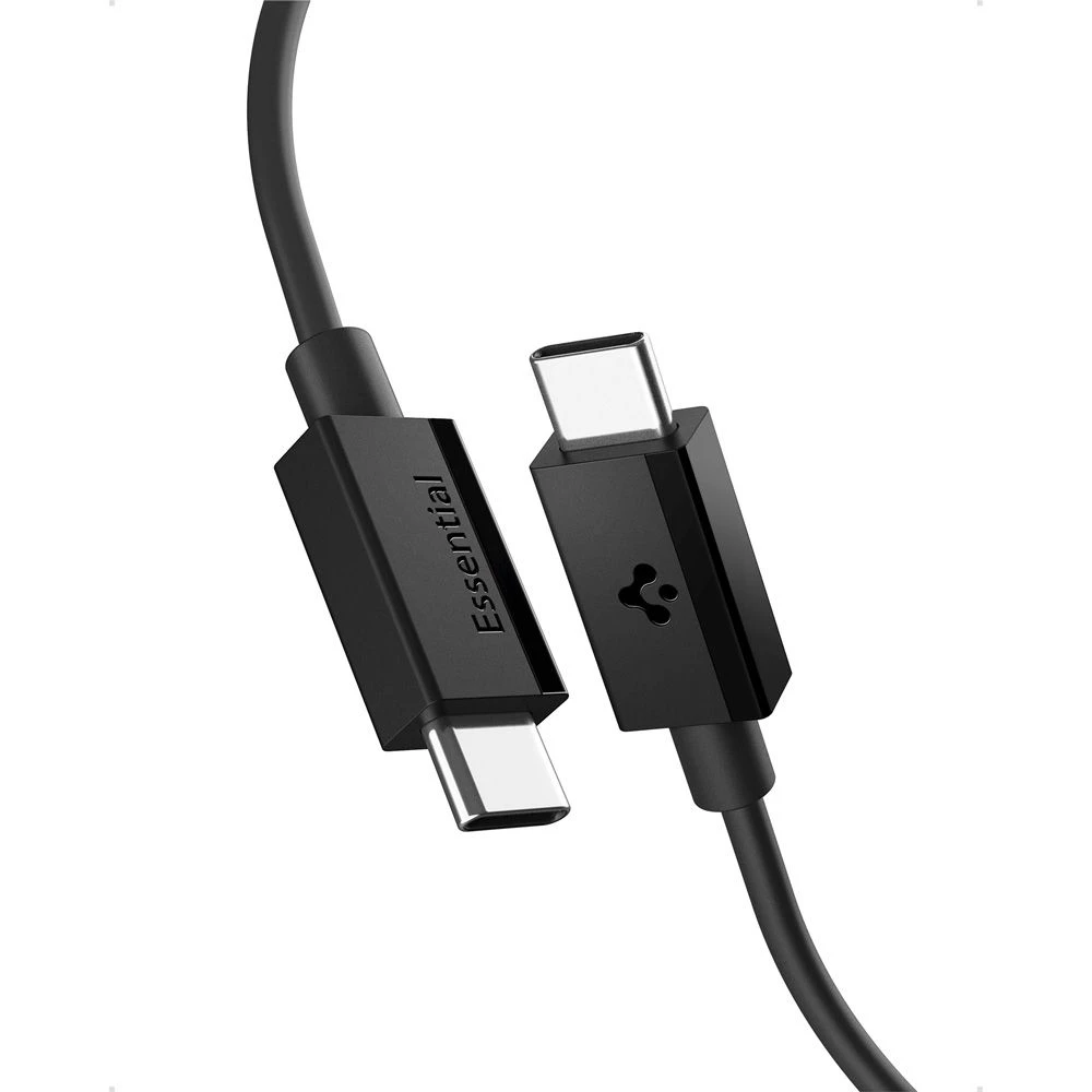 Spigen EB6020CC 60W Cable + USB-C / USB-C Cable 200 cm - Juodas