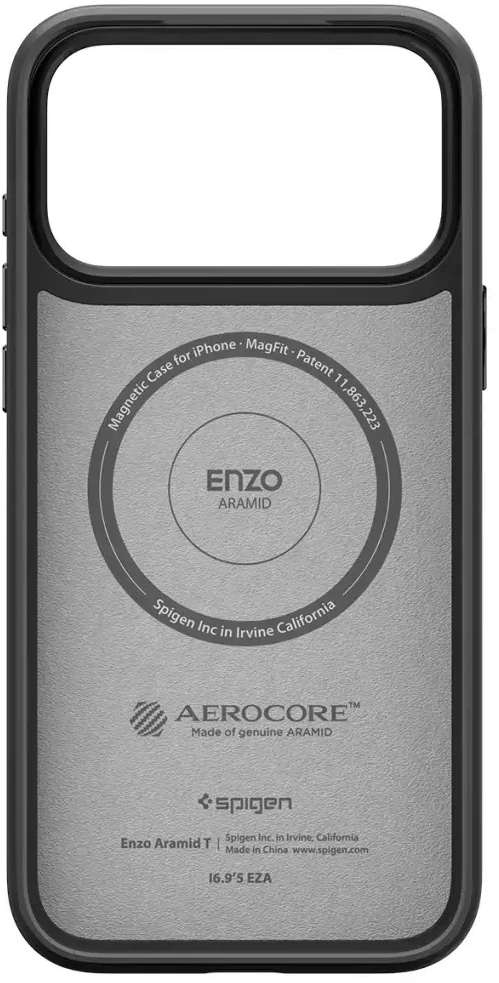 Dėklas Spigen Enzo Aramid "T" MagSafe case for iPhone 17 Pro - juodas