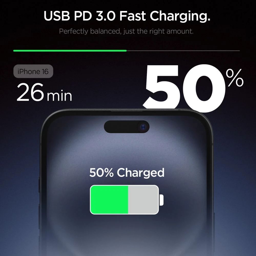 Spigen Essential EE201EU USB-C 20W Wall Charger - Juodas