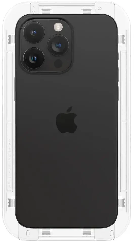 Apsauginis stiklas telefonui Apple iPhone 15 Pro Max Spigen Glas.tr „EZ Fit” FC 2-pack juodos spalvos krašteliu