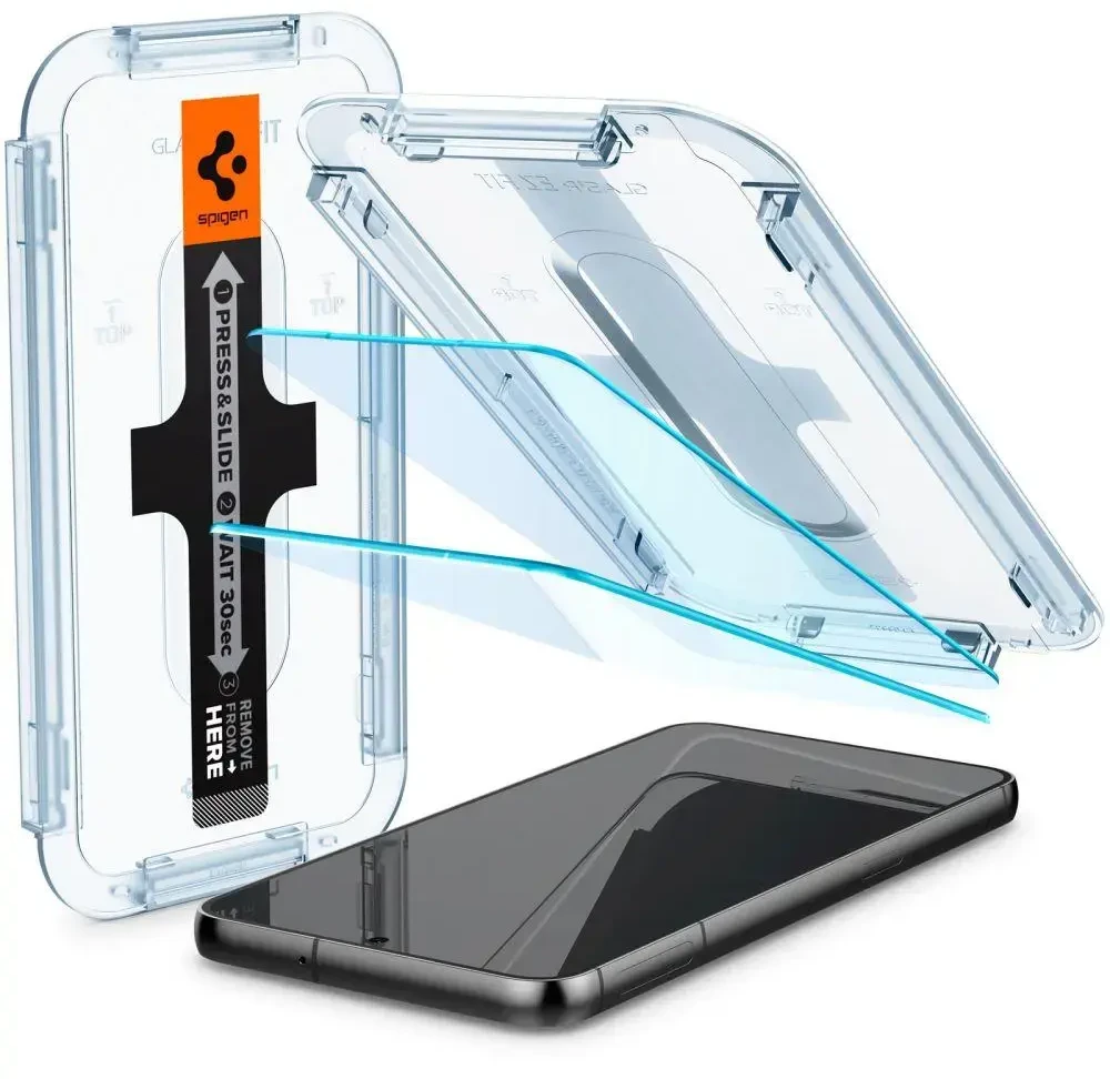 Spigen EZ FIT grūdintas stiklas telefonui Samsung Galaxy S23 Plus, permatomas, 2 vnt. rinkinyje