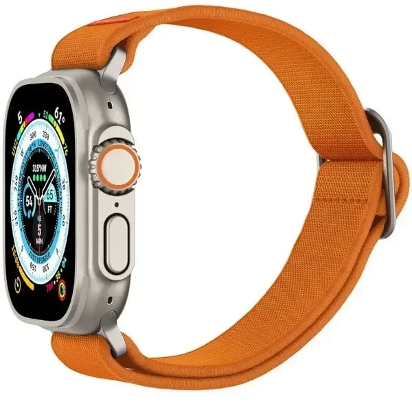 Spigen Fit Lite išmaniojo laikrodžio dirželis, skirtas Apple Watch 4/5/6/7/SE/Ultra (42/44/45/49 mm) | Nailonas | oranžinė