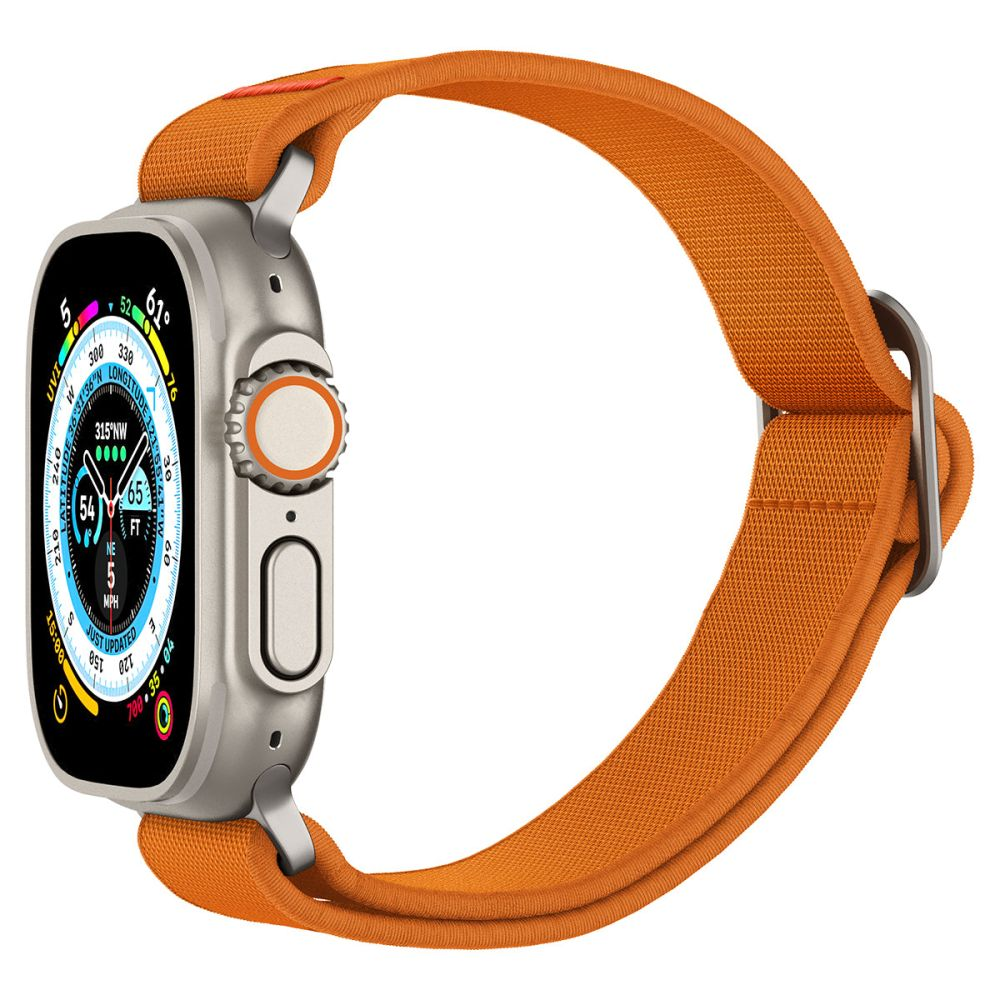 Dėklas Spigen Fit Lite Ultra Apple Watch 4 / 5 / 6 / 7 / 8 / SE / Ultra (42 / 44 / 45 / 49 mm) oranžinės spalvos