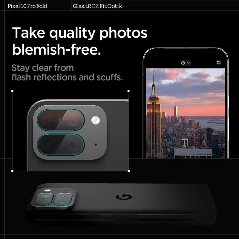 „Spigen Glass tR EZ Fit Optik“ 2 vnt., krištolo skaidrumo – „Google Pixel 10 Pro Fold“