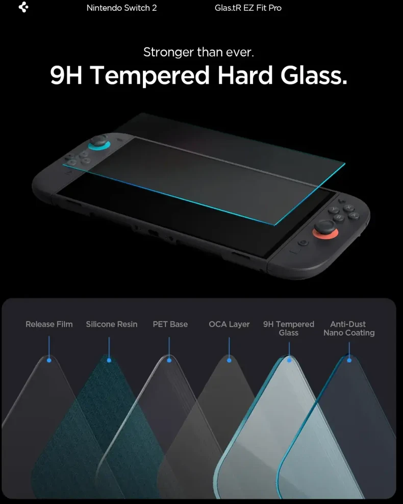 Spigen Glass tR EZ Fit Pro 2 Pack - Nintendo Switch 2