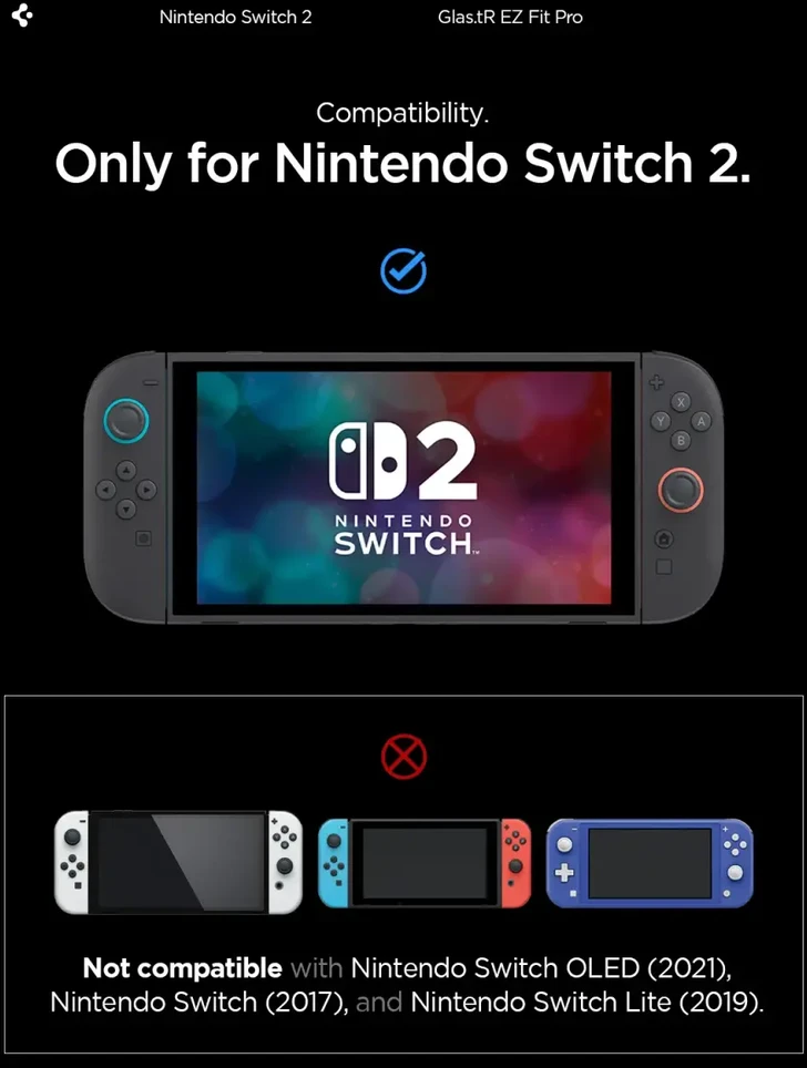 Spigen Glass tR EZ Fit Pro 2 Pack - Nintendo Switch 2