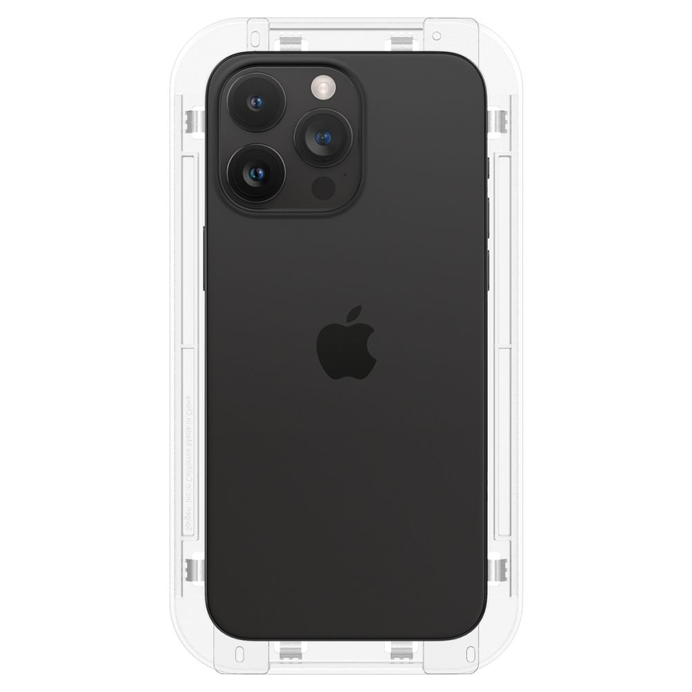Stiklinis dėklas + Spigen Glas.tR EZ Fit 1-Pack aplikatorius, skirtas iPhone 15 Pro Max