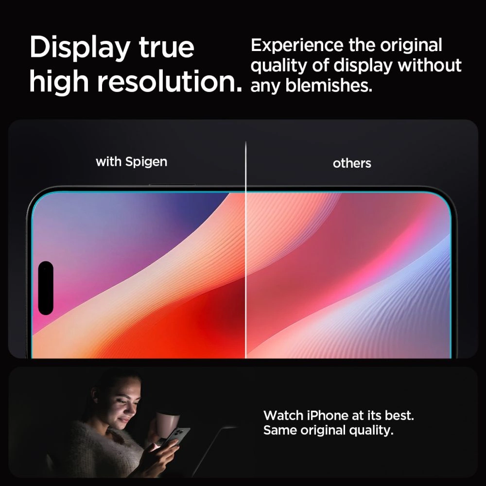 „Spigen Glass tR EZ Fit HD“ 1 vnt., skaidrus – „Apple iPhone 16 Pro Max“